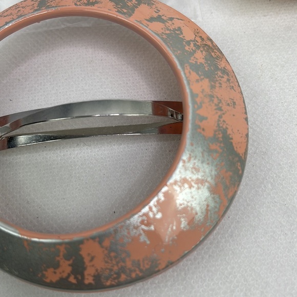 Pink with Silver Leafing French Barrette - Picture 3 of 5